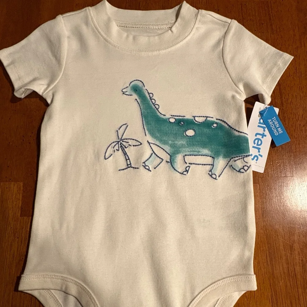 Carters Toddler Dinosaur Onesie Romper Size 24M 100% Cotton NEW WITH TAGS
